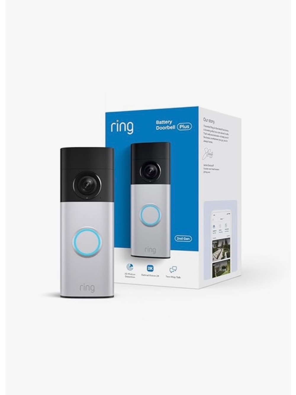 Ring Battery Doorbell Plus in Silver, Black BRAND NEW WITHOUT BOX